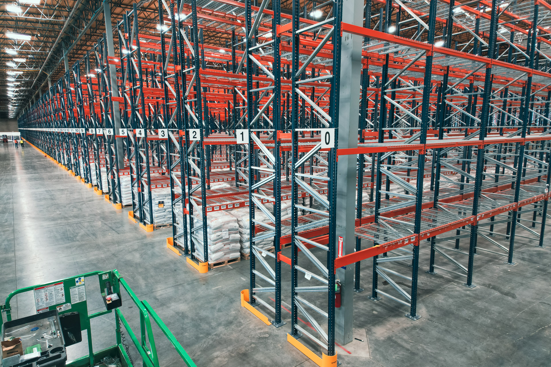 Warehouse pallet rack installation in Kansas City